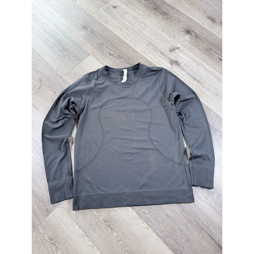 Lululemon Swiftly Tech Long-Sleeve Shirt 8 Waist Length Black (bleach Stains)